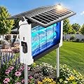 Upgraded Solar Bug Zapper Outdoor with Dual Panels, 4500V Cordless Rechargeable Fly Insect Killer Waterproof Electric Mosquitoes Zapper for Patio Garden Backyard RV Camping Pond