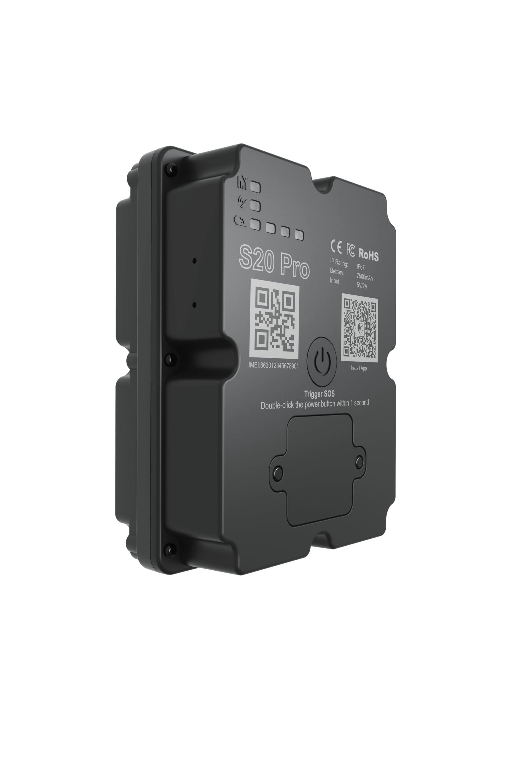 S20-PRO Localizador GPS Tracker para Coches, Motos y Perros, 120 Días en Espera 7500mAh, Alarma Antirrobo, Seguimiento Global en Tiempo Real - Tarjeta SIM Gratuita, App Incluida, Rastreador