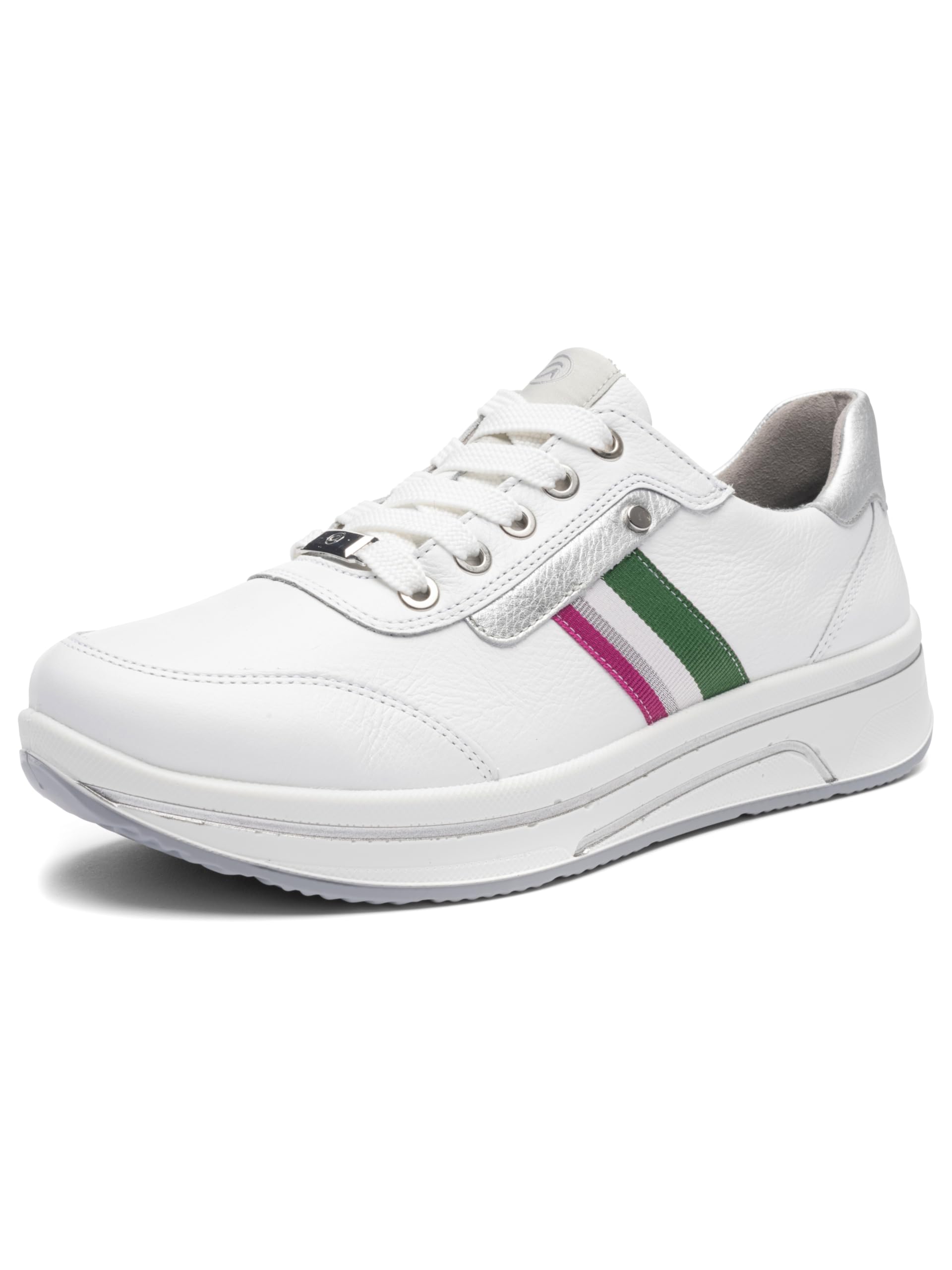 ARA Shoes Women's Low Sapporo 3.0 Trainers, White Silver, 41.5 EU Weit