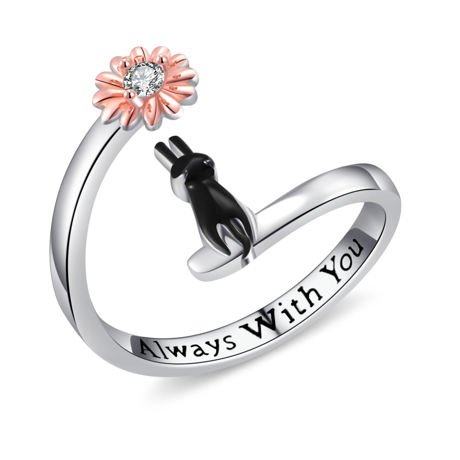 praymos Anillos de plata de ley 925 con diseño de tortuga, hipoalergénicos, ajustables, para mujeres y niñas, regalo de cumpleaños