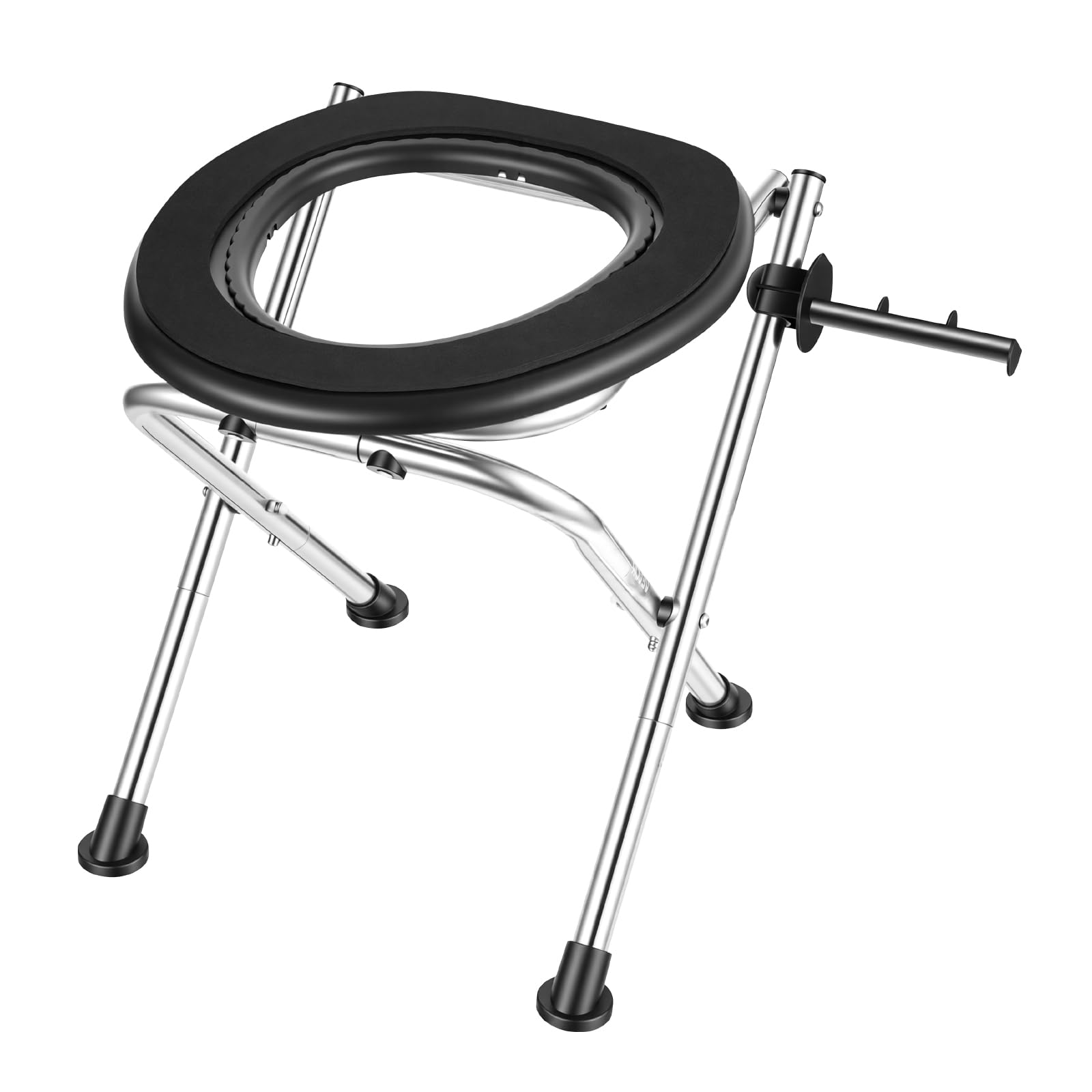 VEVOR Toilette de Camping Pliable, Toilette Portable avec Capacité de Charge de 160 kg, pour Domicile Camping-car Caravane Bateau Randonnée Extérieur, WC de Voyage Chaise en Acier Inoxydable