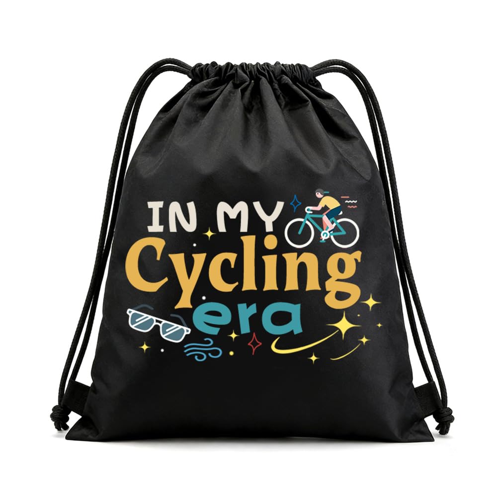 Cycling Drawstring Bag Gifts for Cyclists Cycling Birthday Gifts for Best Friend Friendship Gifts for Bikers Men Women Cyclist Drawstring Gym Bag for Gym School Biker Gifts for Boys Girls