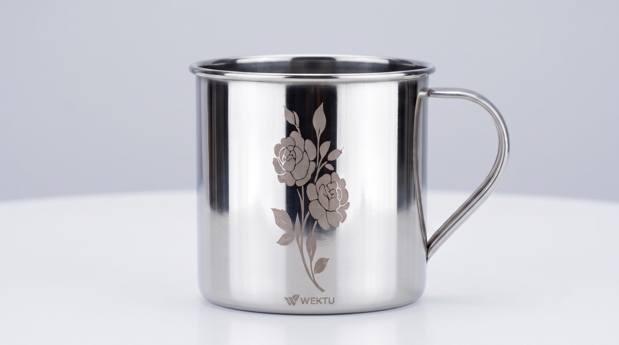 WEKTU Premium Stainless Steel Mug (1 Litre) | Large Tea & Coffee Mug with Glossy Finish & Laser Printed Rose Design | Heavy Duty Multipurpose Steel Cup for Home, Kitchen & Outdoor Camping-picture-14