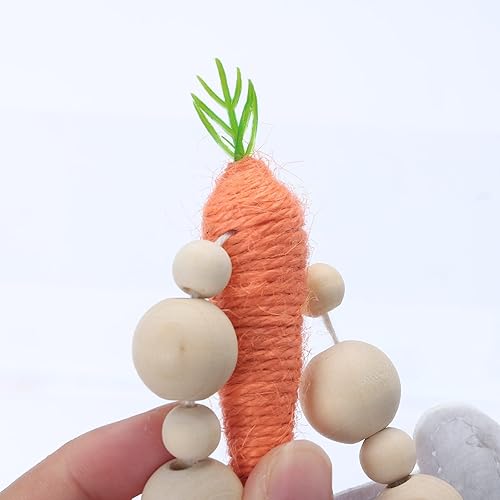 Miniatura 2 de Pacoco Decoraciones cristianas de Pascua – Colgante de corona de zanahoria de conejo de Pascua, guirnalda decorativa de primavera, decoración del