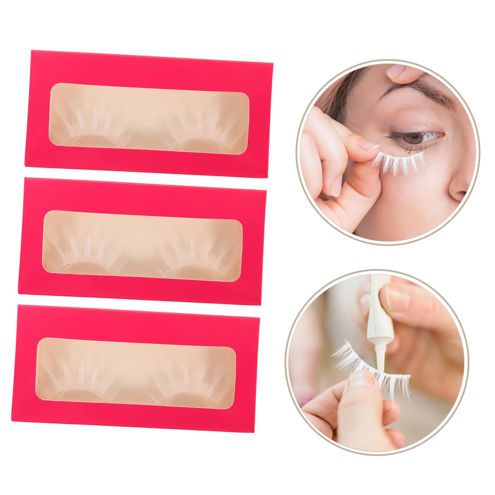 Didiseaon 12 Paia Trucco Ciglia Finte Ciglia Bianche Forniture Per Il Trucco Di Carnevale Ciglia 3d Ciglia Cosmetiche Ciglia Trucco Estensioni Delle Ciglia Finte Bianca Fibra