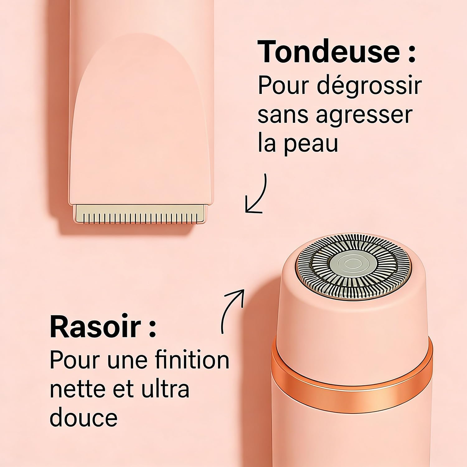 Rasoir Klyne Femme, Klyne Tondeuse Rasoir 2.0 Femme，Rose
