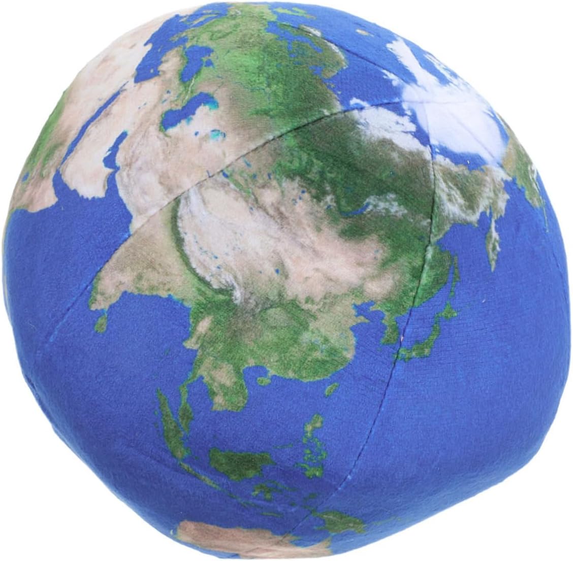 Garneck Plush Ball Pillow Soft Furry Sphere Cushion with Creative Earth Map Pattern Comfortable Stuffed Throw Pillow for Sofa Couch Decor and Educational Use Light Blue