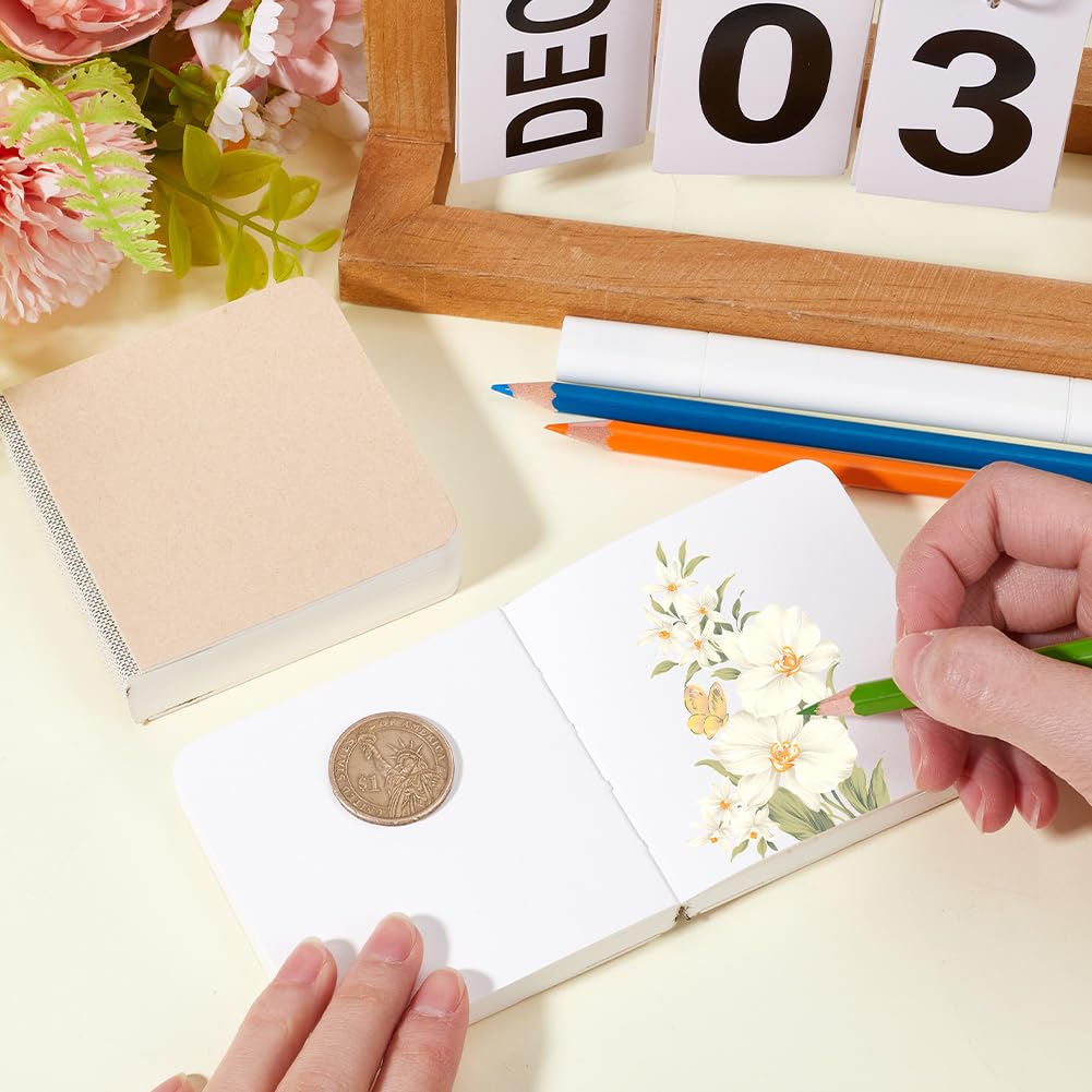 SOFPLATE 2 pz 3.2" x 3.2" mini Quaderni per Acquerelli Blocchis per Schizzi Carta Bianca Quadrata Portatile Diario di Viaggio Piccolo Blocco per Schizzi per Dipingere Viaggiatori Studenti Forniture pe