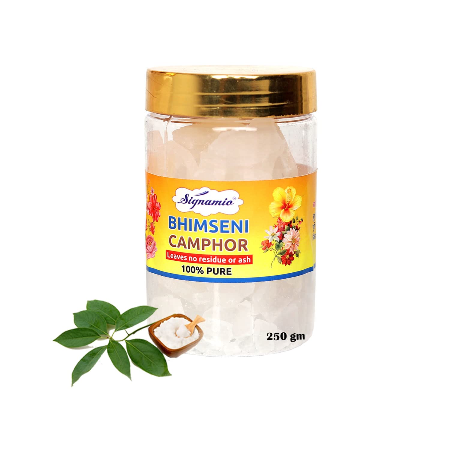 SIGNAMIO® Pure Bhimseni Tablets/Kapur/Bhimseni Camphor Pooja Tablets/Original Bhimseni Karpoor/Low Smoke Kapur for Pooja/Kapoor Tablets (Camphor Tablet Jar, 250 gm X Pack of 1)