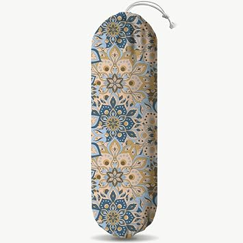 Gray Yellow Plastic Bags Holder, Reusable Fabric Grocery Bag Holder, Wall Mount Shopping Garbage Bags Carrier for Home, Kitchen, Travelling, Kitchen Pattern Garbage Bag 68