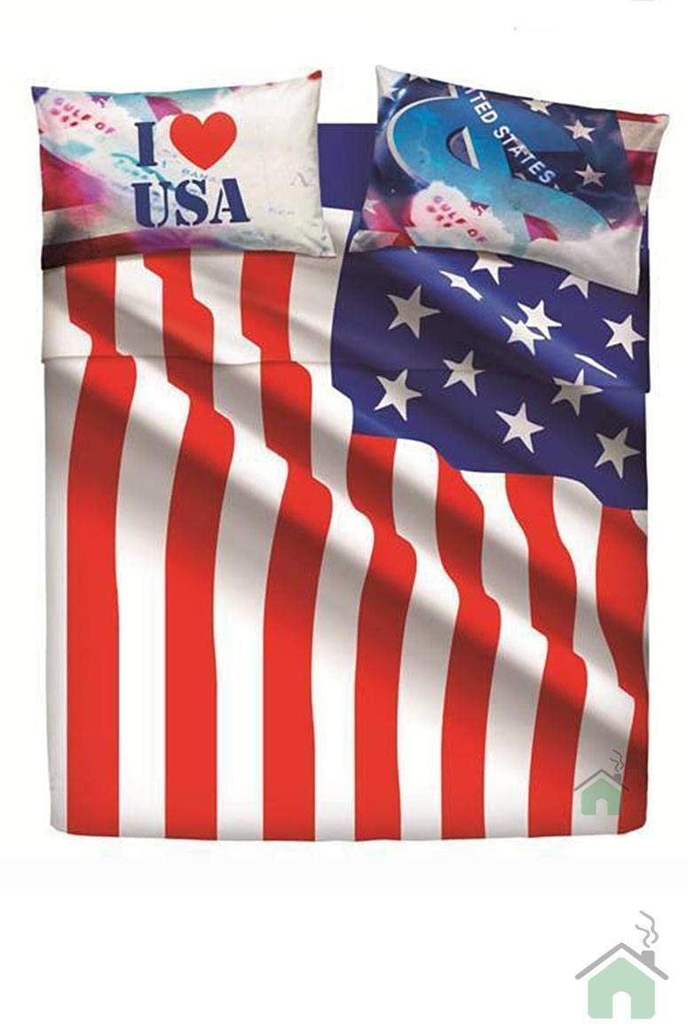 Bassetti - Completo Letto Matrimoniale Home Innovation, USA Flag