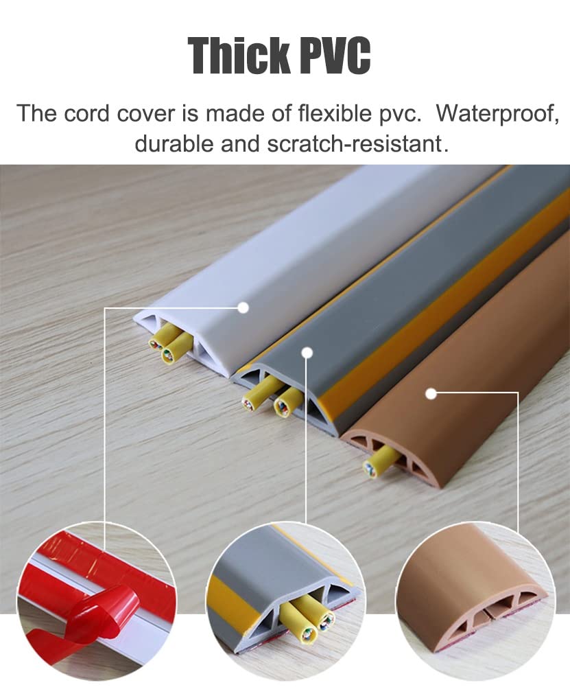 Cubiertas de suelo para cables 4cm De Ancho Cubrecables para Suelo, Pasacables De PVC Flexible, Autoadhesivo Protector De Cables para Casa/Oficina/Almacén/Aula ( Color : A , Size : 1200cm (39ft) )