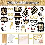 40th Birthday Inflatable Photo Booth Set - Giant Selfie Photo Booth Frame & Props - White PVC Material - 28" x 28" - Party Decorative Cutout - Image 3