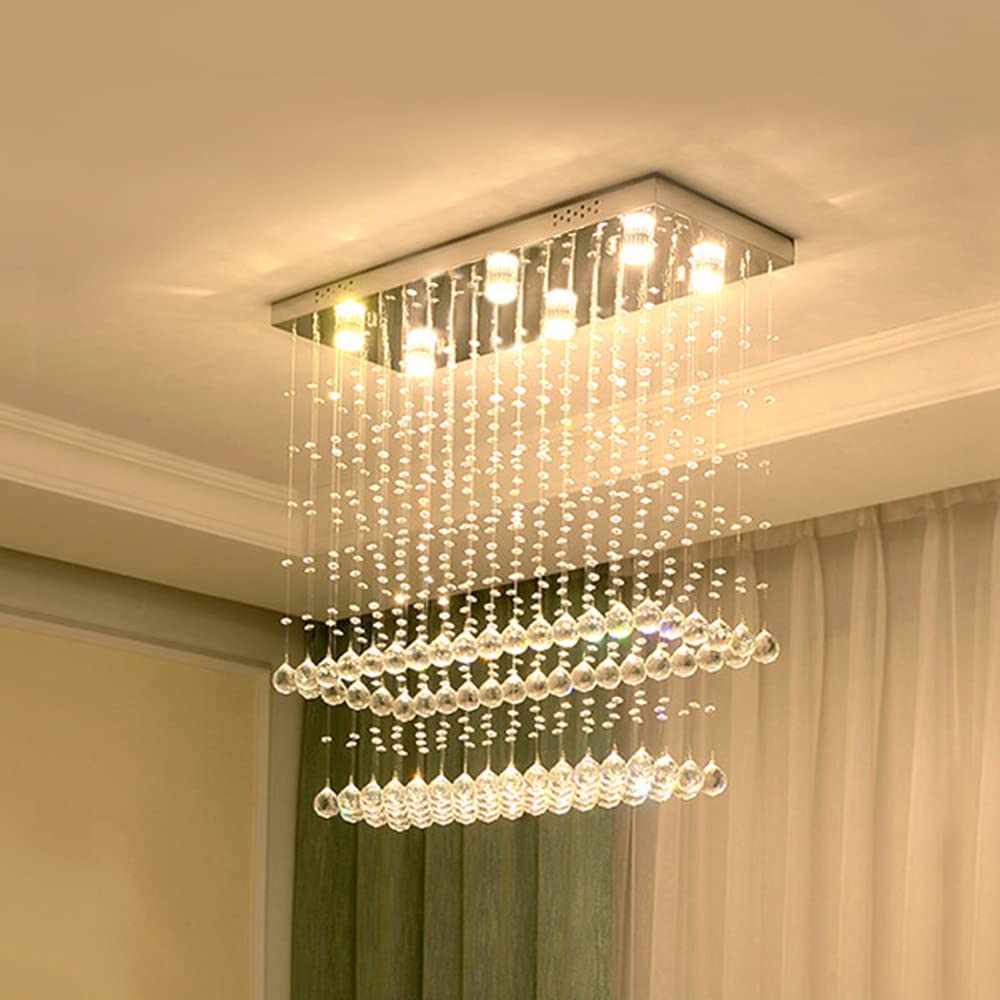 Lustre en cristal LED plafonnier suspendu salon et couloir