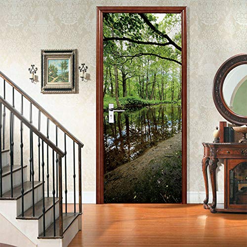 Sticker poster porte trompe l'oeil en PVC durable graphisme HD