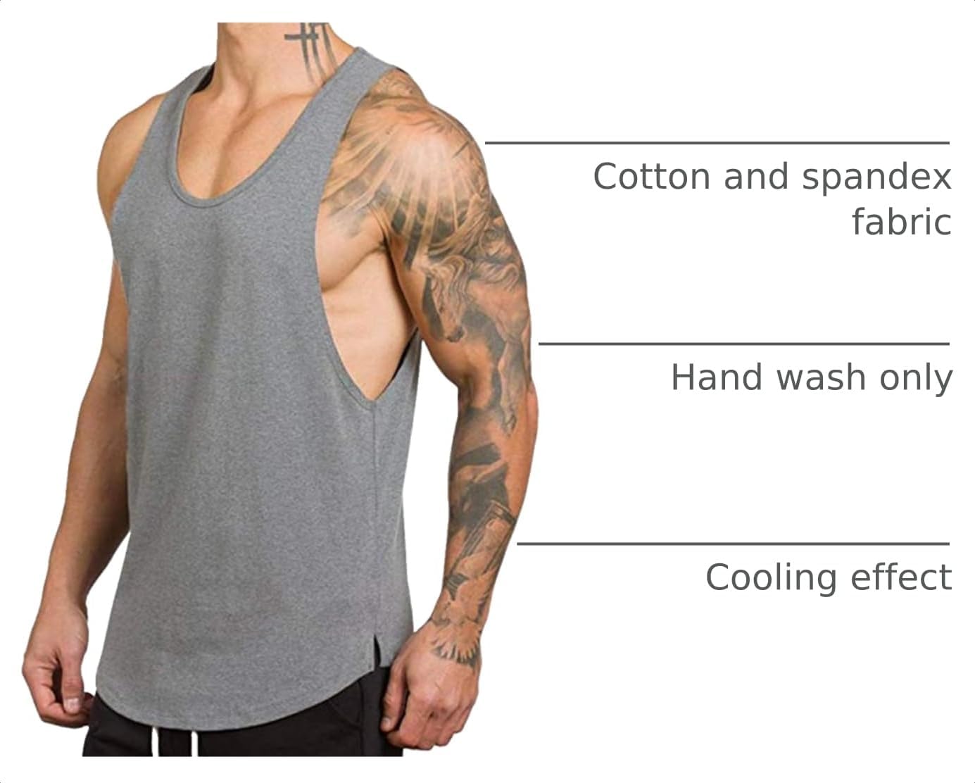 Muscle Killer Men's Muscle Gym Workout Stringer Tank Tops Bodybuilding Fitness T-Shirts 1/2/3 Pack image 4