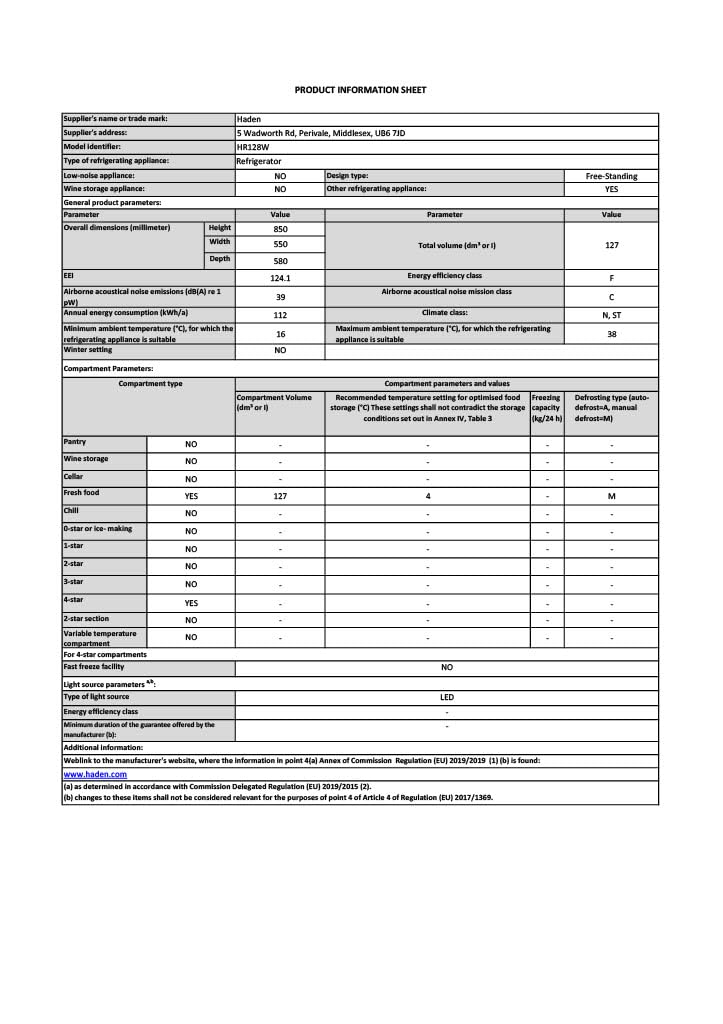 Russell Hobbs RHUCLF2W Freestanding Undercounter Larder Fridge, 111
