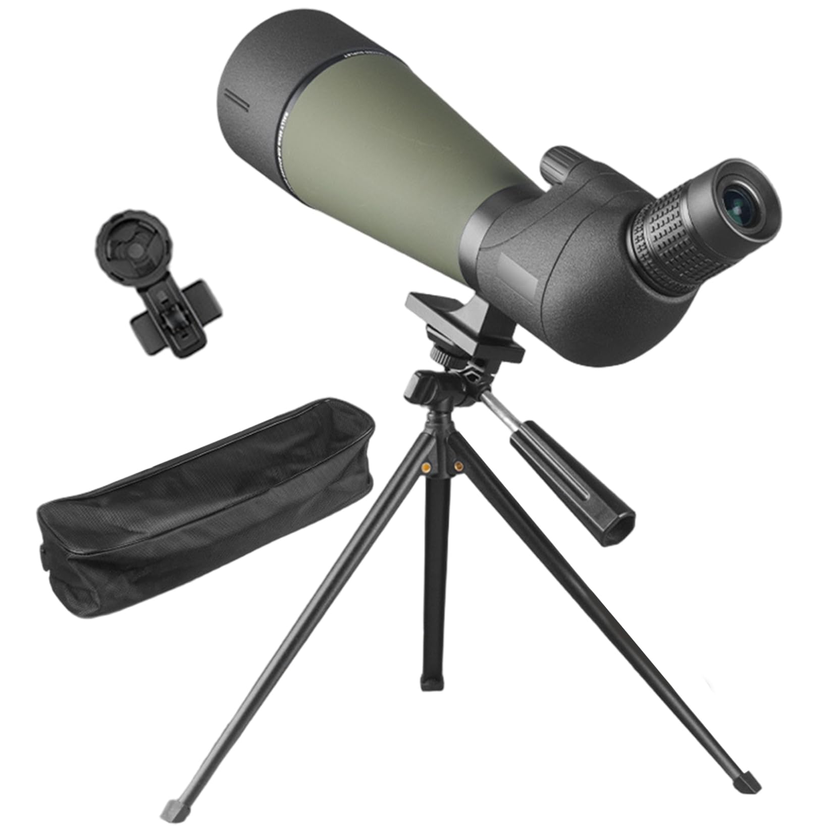 Longue-vue 25-75x80, lunette BAK4 HD avec trépied et support de téléphone
