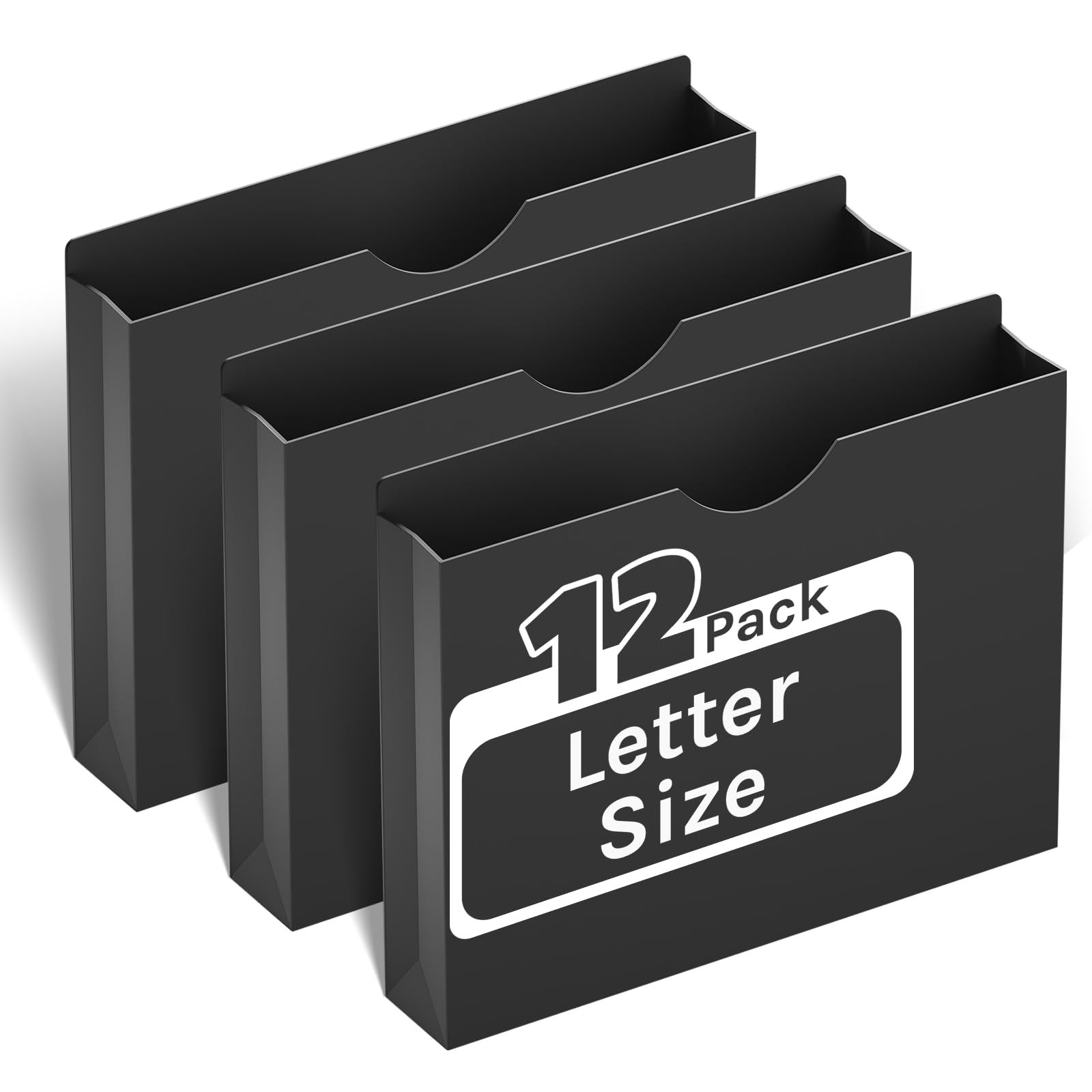 ANSOOK 2 Inch File Jackets & File Pockets,12 Pack Plastic Manila File Folders Letter Size, Heavy Duty Expandable Manile File Jackets, Reinforced