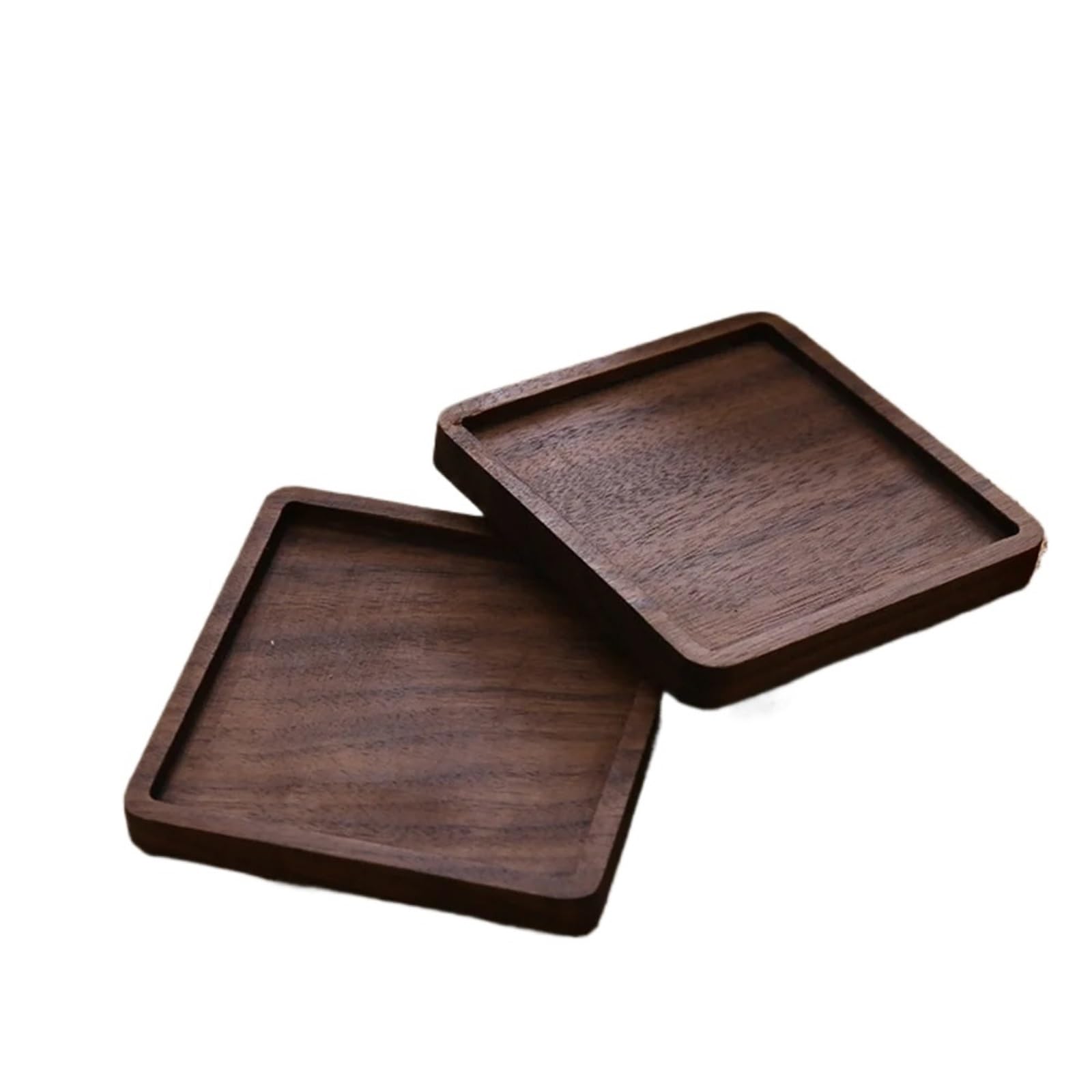 Insulated Coasters 4pcs 8.8cm New Wood Coasters Durable Heat Resistant Placemats Square Round Decor Mats for Drinks Coffee Pads Beer Home Office(Walnut wood S2)