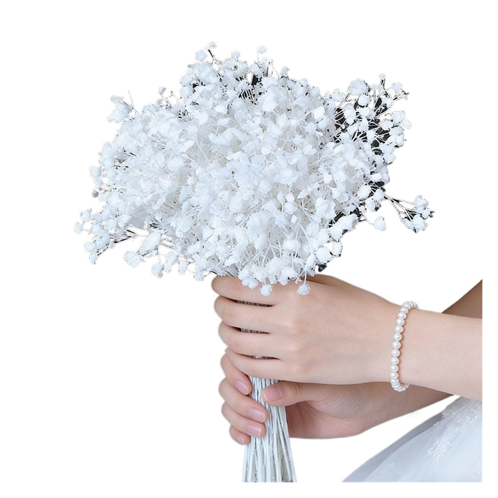 gypsophile séché Gypsophile Blanche préservée, 100g, Fleur séchée, décoration de Bouquet Mariage, Remplissage Vase for la Maison(Rosy)