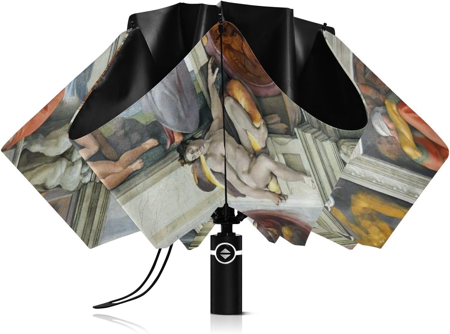 Umbrella, Lightweight Durable Automatic Open/close Umbrella for Women, Travel Umbrellas for Rain, Wind and Sun, Michelangelo Paint Ceiling Sistine Chapel