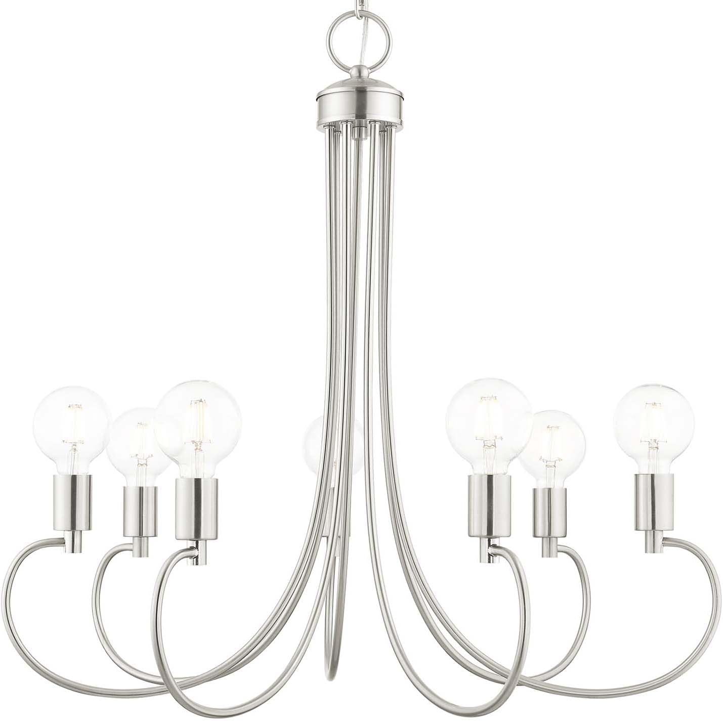 Livex Lighting 42927-91 7 Light Brushed Nickel Chandelier