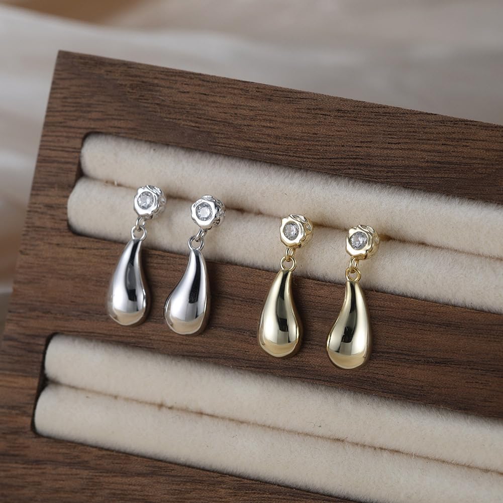 WBDWWTD Sterling Silber Zirkonia Tropfen Ohrringe für Frauen AAAAA CZ Tropfen Baumeln Ohrringe Abschlussball Geburtstag Schmuck Geschenke Braut
