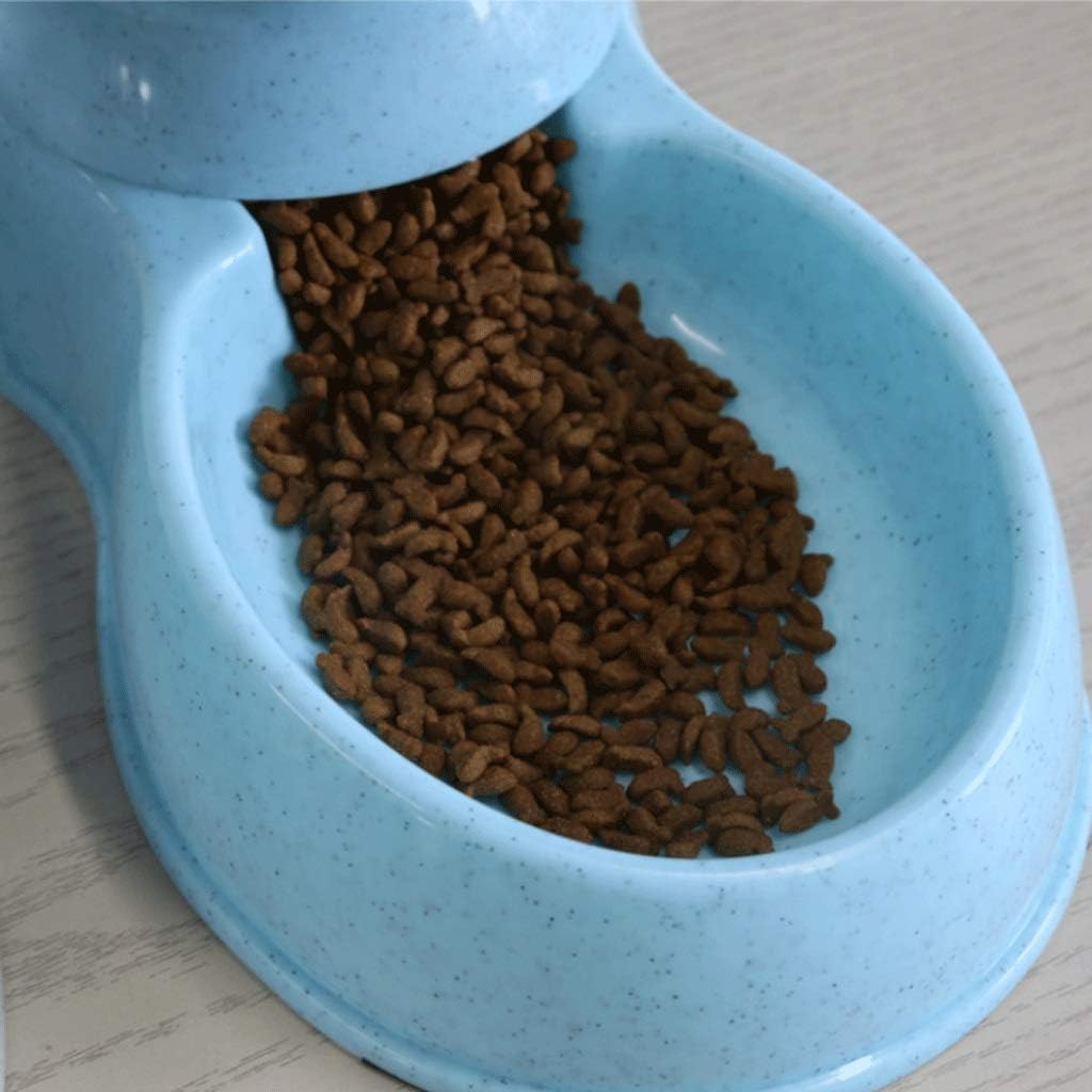 2 pet Food Bowls Water Bottles Plastic Stainless Steel Automatic Water Outlet Dog Food Bowls cat Food Bowls Double Bowls Automatic Drinking Water Anti-Tipping pet Supplies