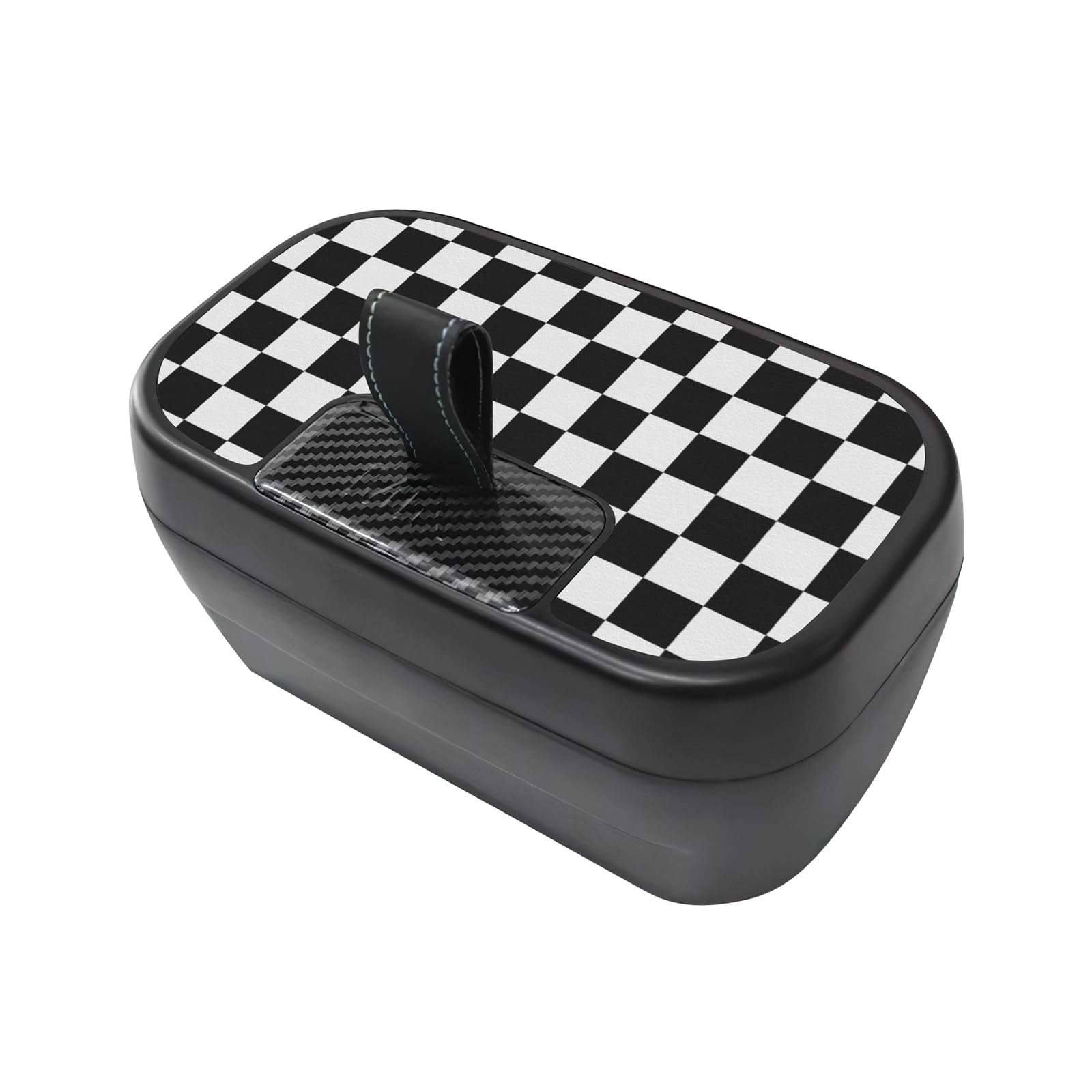 Mittelkonsole Aufbewahrungsbox Armlehne Organizer Tray für Mini Cooper S F65 F66 2024 2025 Automatikgetriebe Zubehör Ablagefach in der Mittelkonsole Mini Zubehör (Schwarz Weiß)