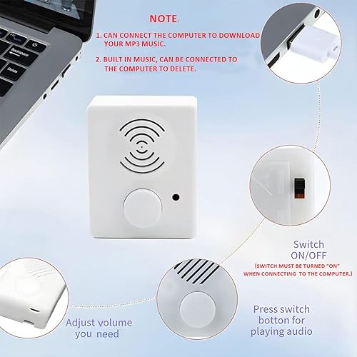 Miniatura 4 de Grabadora de voz de 16 minutos para animales de peluche, caja de voz para regalos grabables, caja de sonido de botón grabable para artesanos,