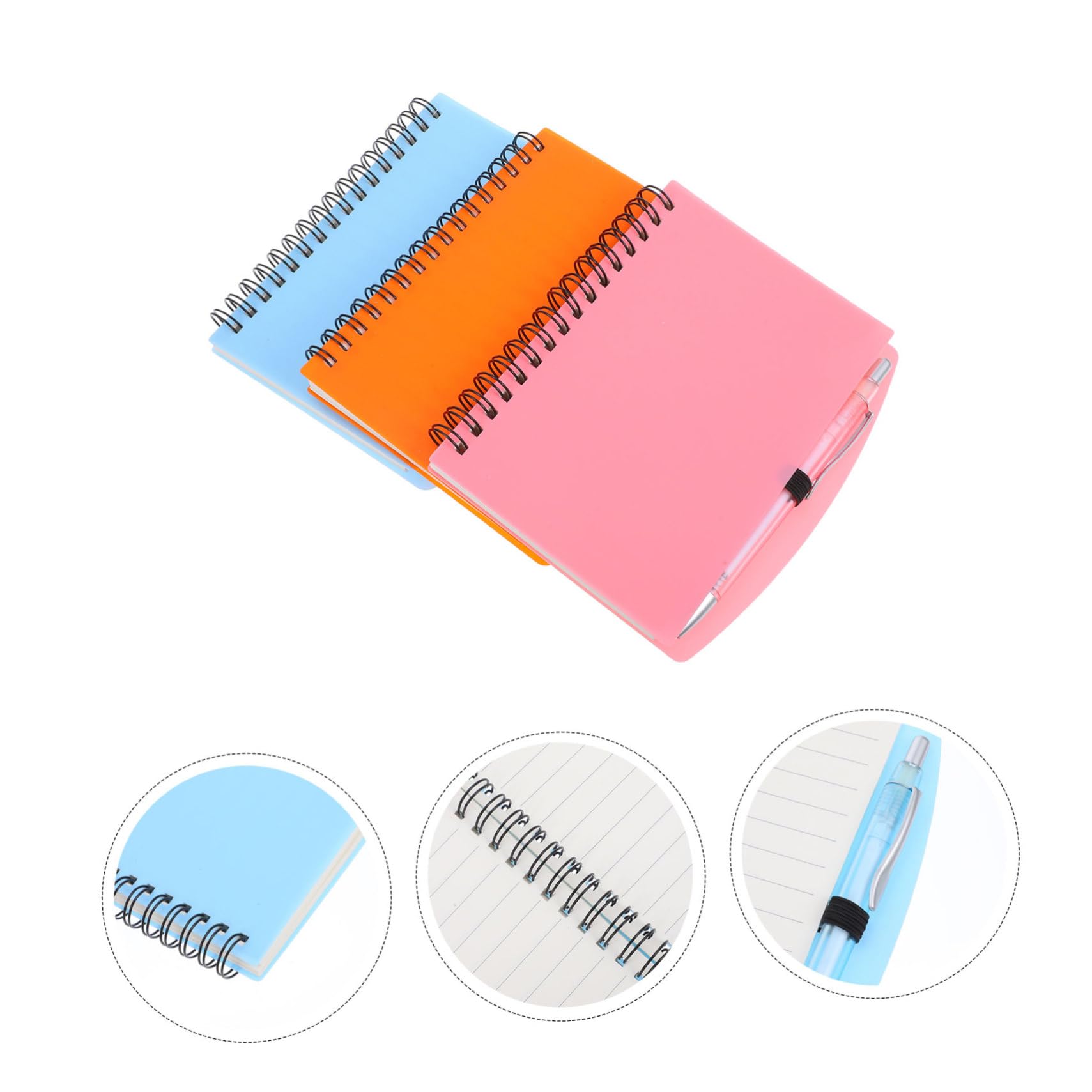 Cuaderno Espiral Pequeño, Pack de 3 Unidades Bolígrafos