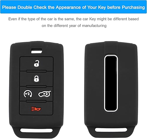 Miniatura 8 de Llaveros de protección de cubiertas completas de silicona (paquete de 2), Negro + gris