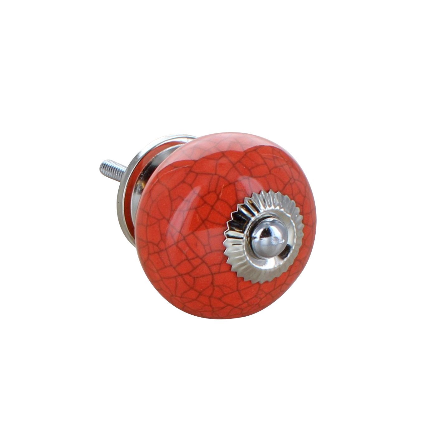 G Decor Orange Crackle Ceramic Door Knobs Cupboard Pull Door Handles 4506 (Orange)