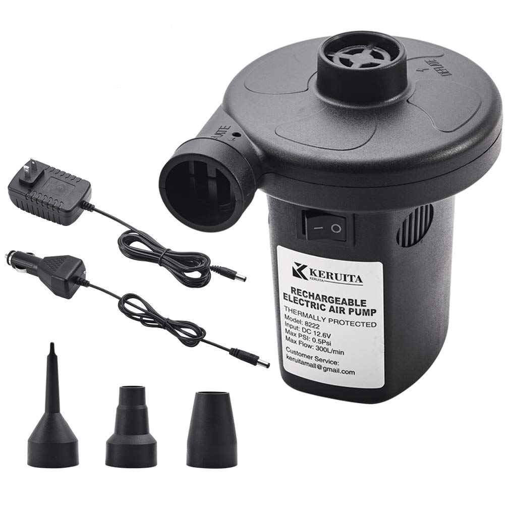 Buy KERUITA Electric Air Pump for Inflatables Rechargeable Portable Air