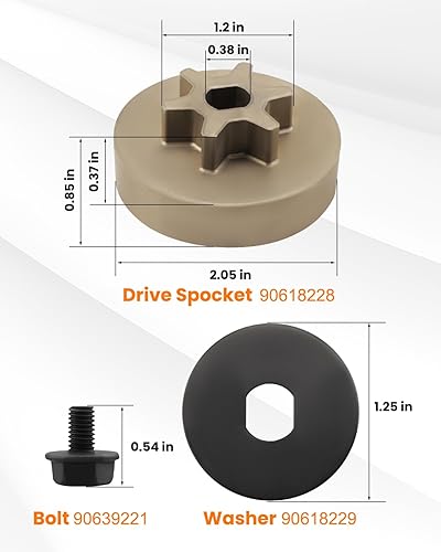 Miniatura 2 de Piñón de transmisión de motosierra 90618228 apto para motosierras Dewalt DCCS620B DCCS620P1 DCCS670B DCCS670X1 DCCS690B DCCS690H1 DCCS690M1, con