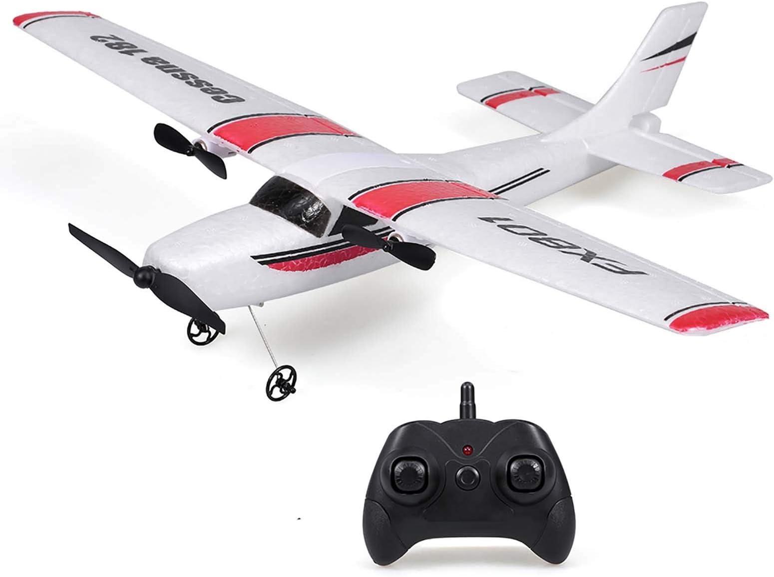 Goolsky FX801 RC Airplane Flight Toys for Adults Cessna 182 2.4GHz 2CH RC Airplane Aircraft RC Glider Outdoors Toys