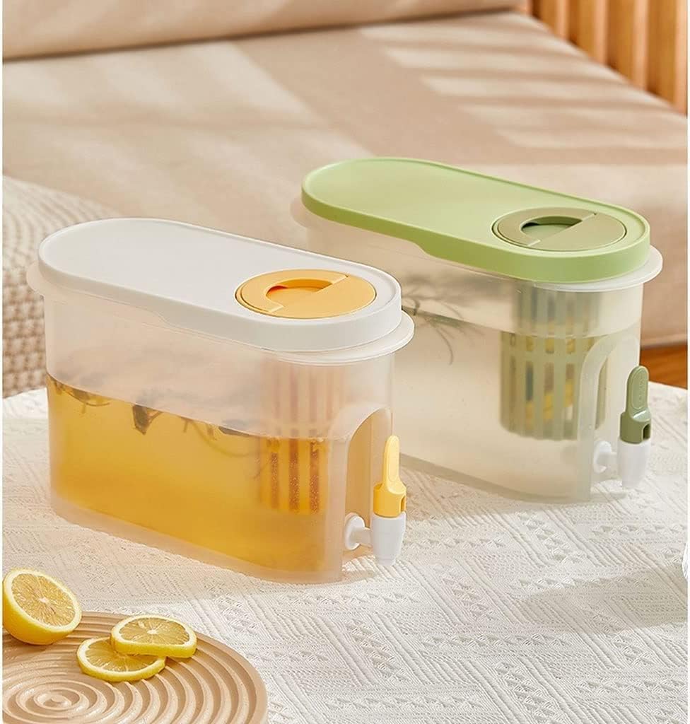 Dispenser per Bevande da 4 l/135 oz, Dispenser per Bevande in plastica con Coperchio, bollitore per Frigorifero di Grande capacità, distributore di Bevande a Buffet