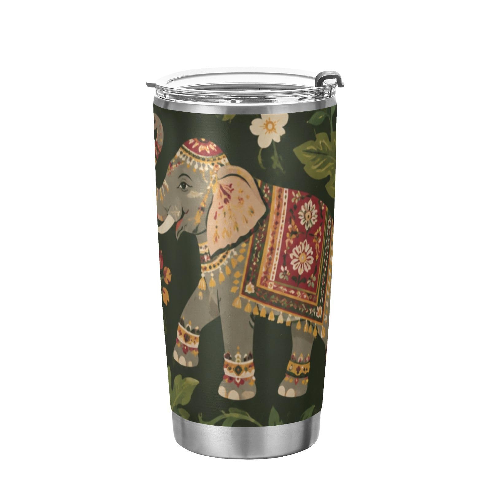 Insulated Tumbler 20oz Vintage Botanic Elephant Travel Mug