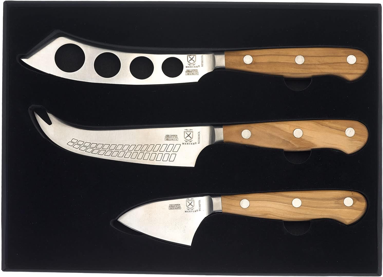 Mercer Culinary Renaissance Olive Wood Cheese Knife Set