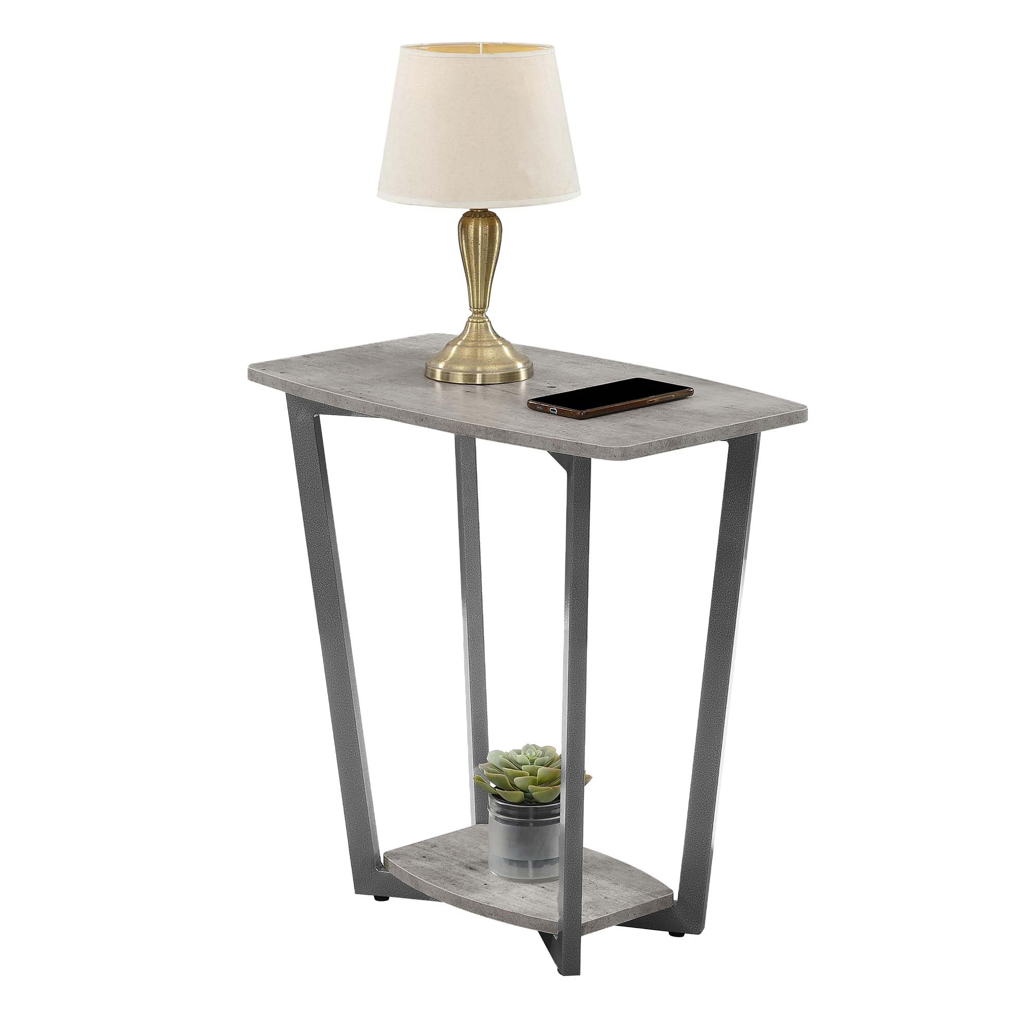 Graystone - Mesa auxiliar con estante, abedul sintético/gris pizarra 3