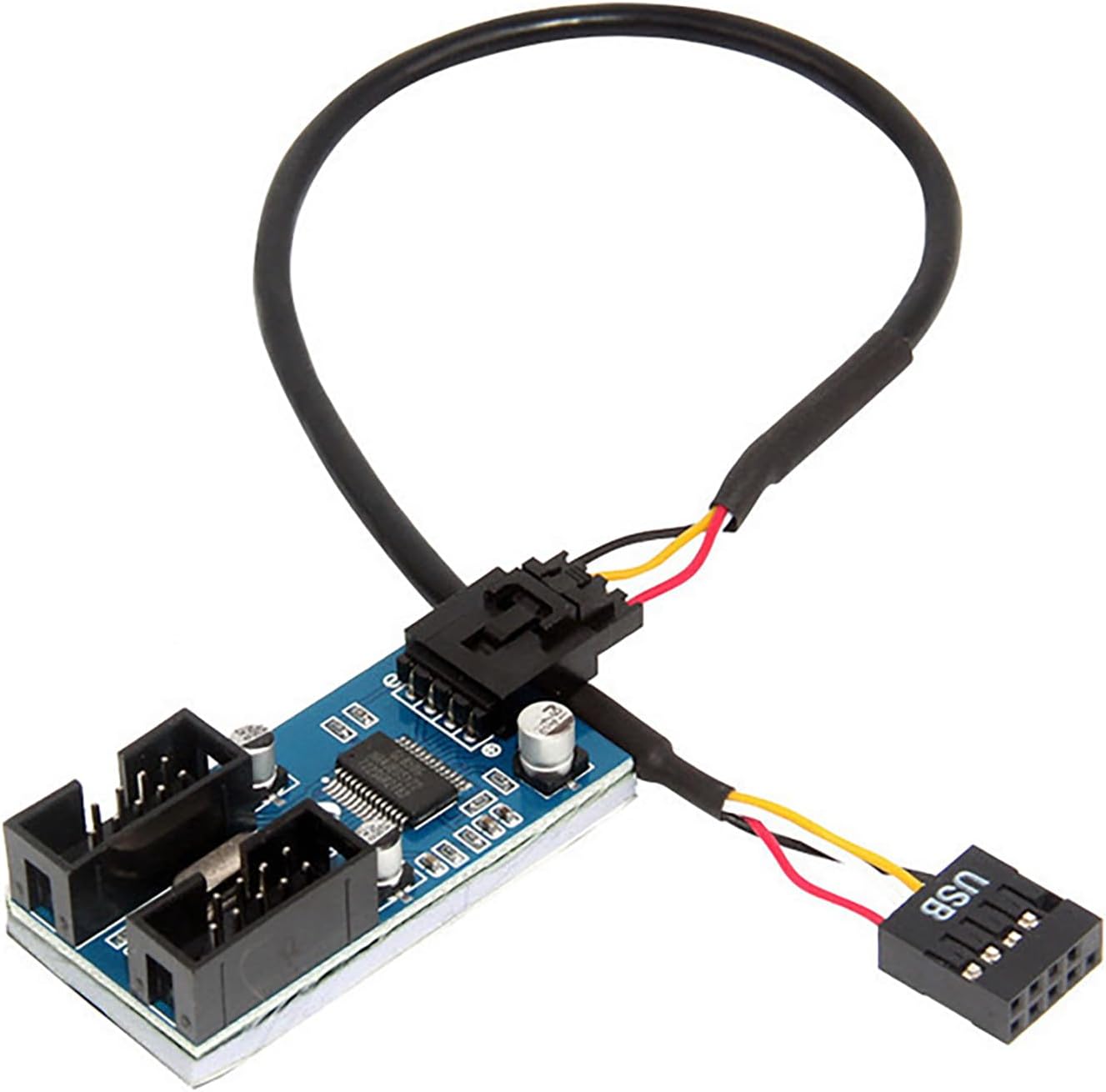 Computer Motherboard Expansion Board USB 2.0 9 Pin Connector to 2 Port Hub Splitter 30CM Cable USB Internal Cable Adapter 1 to 2