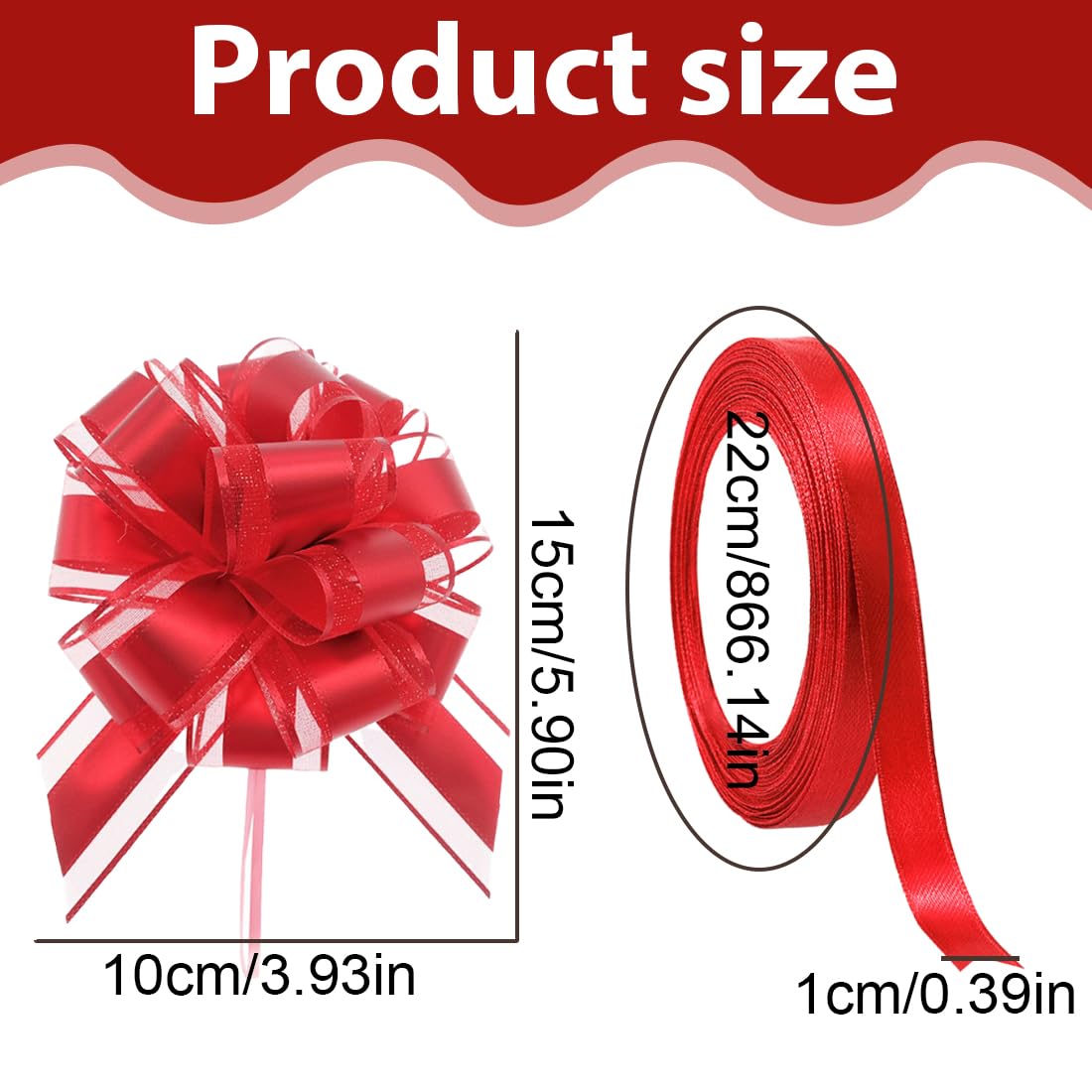 12 Fiocchi Grandi Pull-Bow Per Regali – Verde Fagiolo – Diametro 15,2 Cm – Perfetti Per Natale, Compleanni E Matrimoni