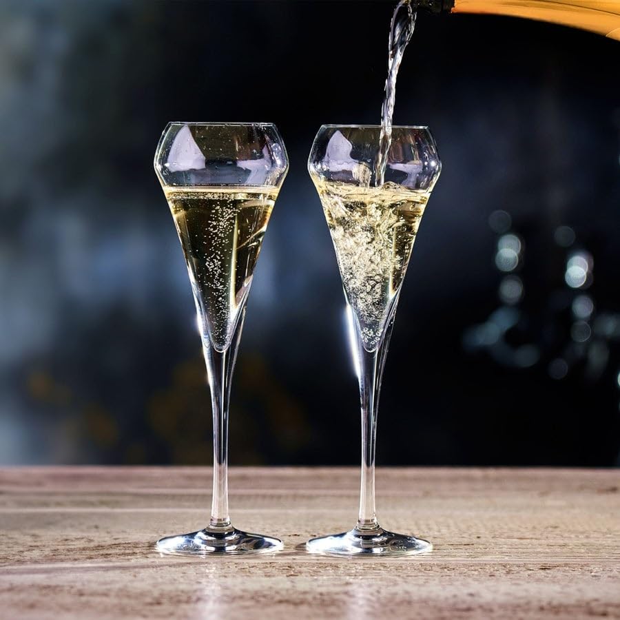 Image of Melbify Diamond Wine Glasses Gift Set | 200 ML | Set of 2 | |Elegant Gift Box|Ultra-Premium | Red & White Wine & Champagne Glass | Ideal for Wedding,Couple,Anniversary