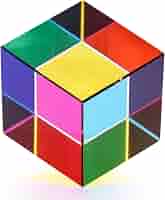 Cube CMY Mélange Couleurs Acrylique - Prisme Optique 40mm, Décoration Bureau