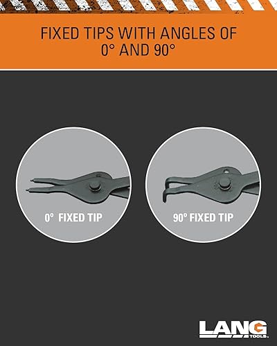 Miniatura 3 de Lang Tools (3497 Juego de 6 alicates de anillo de presión interno/externo, combinación de punta fija, negro, talla única