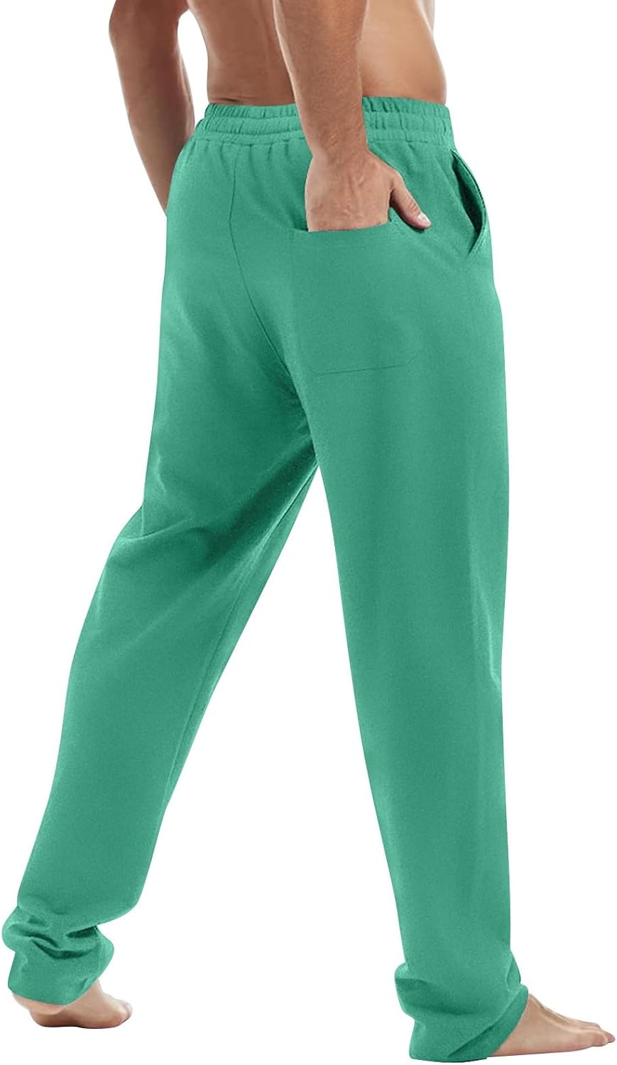 WENKOMG1 Men's Joggers Pants Athletic Elastic Waist Open Bottom Yoga Jogger Sweatpants with Pockets, S-2XL