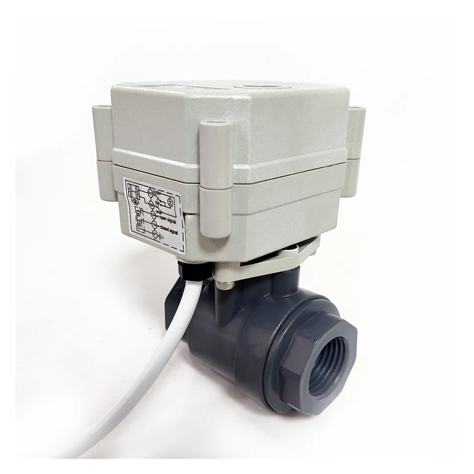 1/2 inch PVC Electric Ball Valve DN15 Automated Water CPVC AC110-230V Motorized Power Off Return Type(GLUE END-OPEN-CR202)