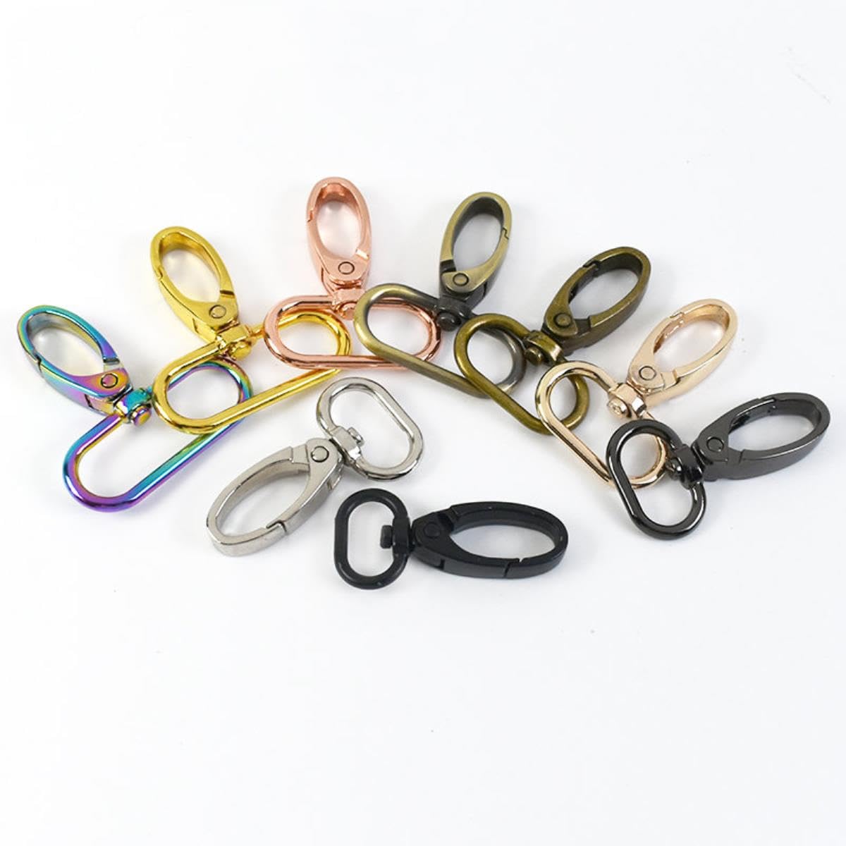 30 hebillas de metal para correa de bolso, mosquetón, ganchos a presión, hebillas giratorias para cinturón, clips de langosta, hebilla, accesorios de hardware para bricolaje, 38 mm, dorado claro