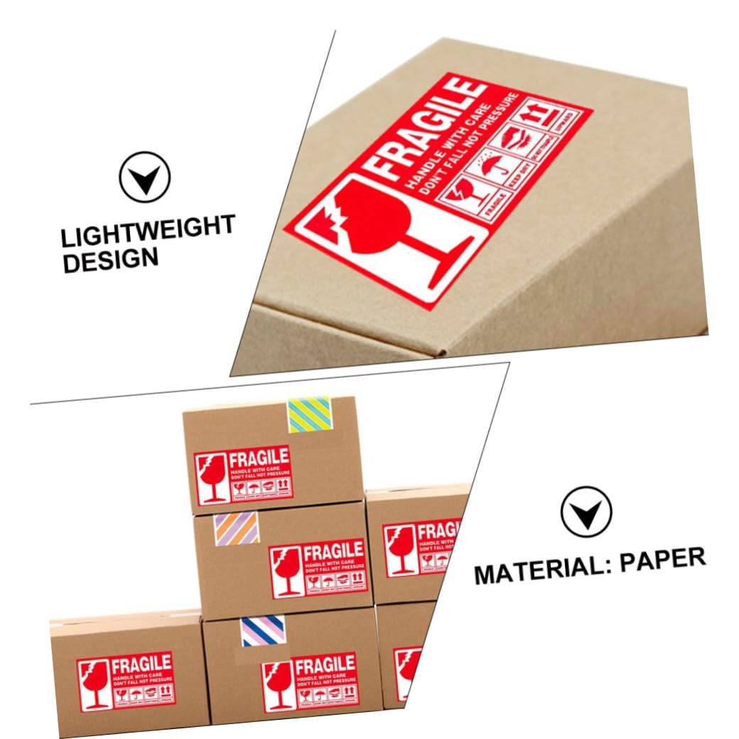 Angoily 900 Pièces Lot de Autocollants Rouges pour Expédition et Étiquettes Adhésives Résistantes pour Cartons Sacs et Plastique Avertissement Fragile Manipuler avec Soin
